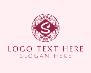 Circle - Floral Circle Letter S logo design