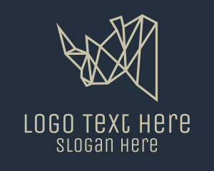 Plexus - Geometric Rhinoceros Head logo design