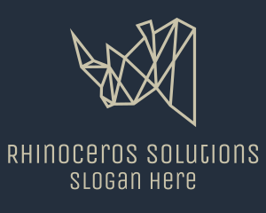 Geometric Rhinoceros Head logo design