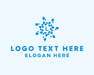 Blue Tech Letter Logo