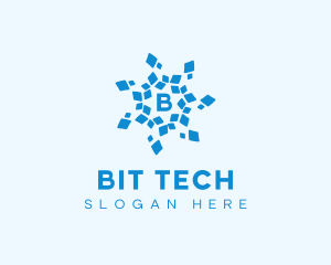 Frozen Tech Snowflake logo design