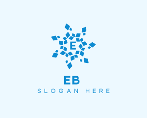 Internet - Frozen Tech Snowflake logo design