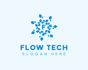 Frozen Tech Snowflake logo design