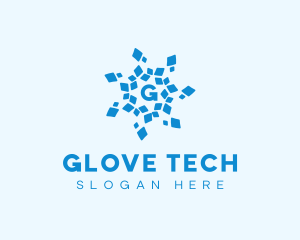 Frozen Tech Snowflake logo design