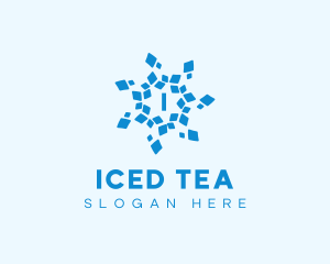 Frozen Tech Snowflake logo design