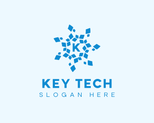 Frozen Tech Snowflake logo design