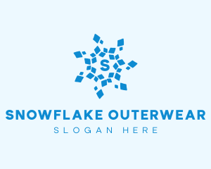Frozen Tech Snowflake logo design