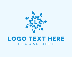 Pattern - Frozen Tech Snowflake logo design