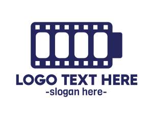 Cinema - Blue Film Battery Charge logo design