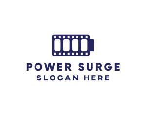 Charge - Blue Film Battery Charge logo design