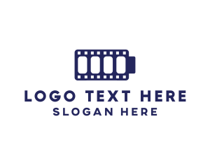 Photography - Blue Film Battery Charge logo design