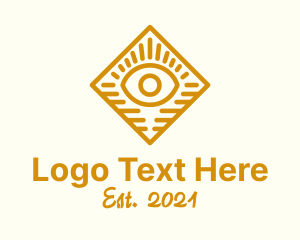 Fortune Teller - Gold Diamond Eye logo design