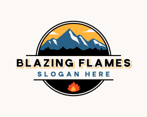Mountain Bonfire Camping logo design