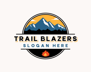 Mountain Bonfire Camping logo design