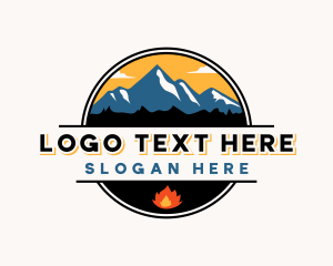 Camping - Mountain Bonfire Camping logo design