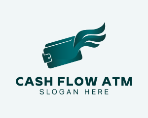 Atm - Flying Wallet Wings logo design