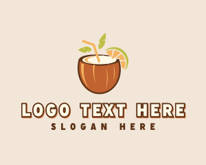Coco Sugar - Coconut Juice Drink logo design