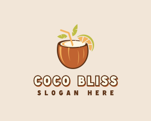 Coconut - Coconut Juice Drink logo design