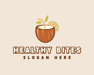 Coconut Juice Drink logo design