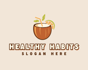 Coconut Juice Drink logo design