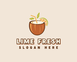 Lime - Coconut Juice Drink logo design