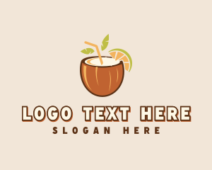 Organic - Coconut Juice Drink logo design