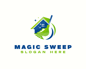 Sweep Cleaning Broom logo design