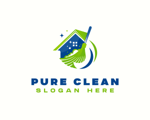 Sweep Cleaning Broom logo design