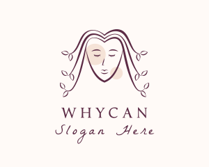 Leaf Hair Woman  Logo