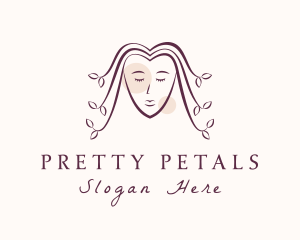 Leaf Hair Woman  logo design