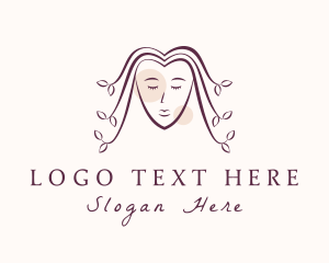 Leaf Hair Woman  Logo