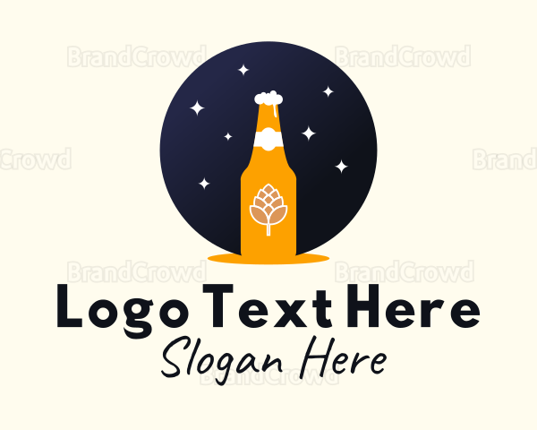 Starry Night Beer Bottle Logo