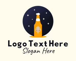 Nightclub - Starry Night Beer Bottle logo design