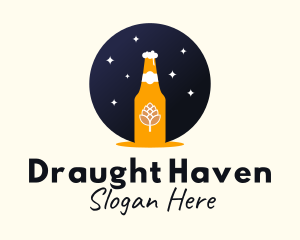 Starry Night Beer Bottle  logo design