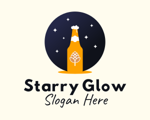 Starry Night Beer Bottle  logo design