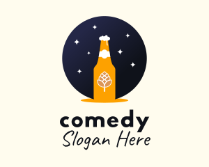 Beer Company - Starry Night Beer Bottle logo design