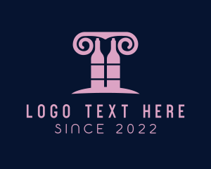 Doric - Wine Greek Pillar Bar logo design