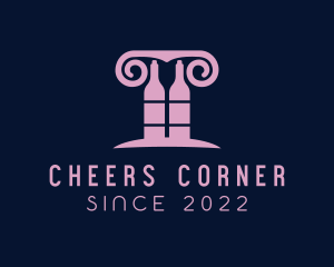 Booze - Wine Greek Pillar Bar logo design