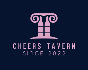 Bar - Wine Greek Pillar Bar logo design