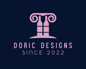 Doric - Wine Greek Pillar Bar logo design