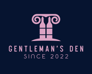 Wine Greek Pillar Bar logo design