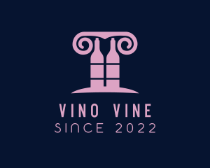 Wine - Wine Greek Pillar Bar logo design
