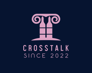 Wine Greek Pillar Bar logo design