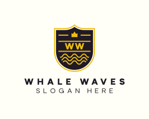 Crown Shield Wave  logo design