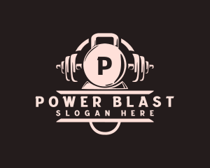 Power Lifting Gym Equipment logo design