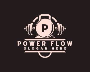 Power Lifting Gym Equipment logo design