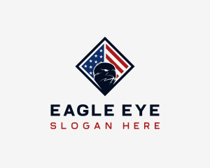 Patriotic Eagle Flag logo design