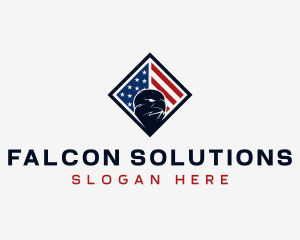 Patriotic Eagle Flag logo design