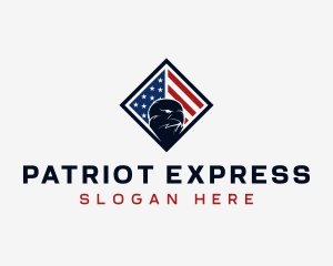 Patriotic Eagle Flag logo design