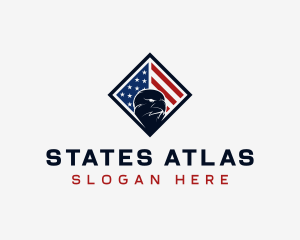 Patriotic Eagle Flag logo design